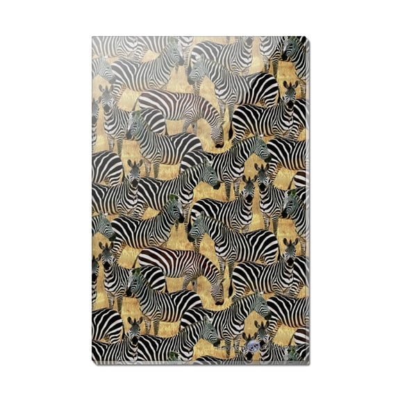 African Plains Zebra Herd Grazing Pattern Rectangle Acrylic Fridge Refrigerator Magnet