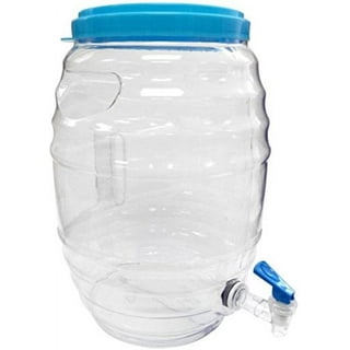 CHAMPS 5 Gallon Jug with Lid - Aguas Frescas Vitrolero Plastic Water  Container - 5 Gallon Drink Dispenser - Large Beverage Dispenser Ideal for  Agua
