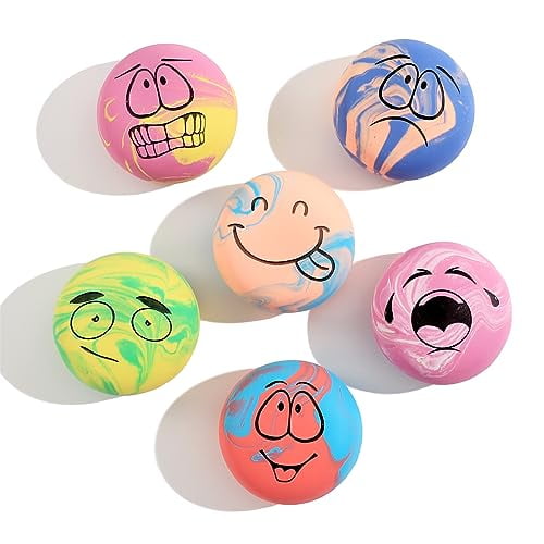 Squeaky Dog Toys,[6 Pack] Interactive Latex Rubber Squeak Ball Toy,Soft Fetch Play Balls for Puppy Small Dogs
