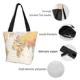 thumbnail image 3 of Tote Bag for Women/Men - Vintage World Map1 Handbags Shoulder Bag Zipper Closure Shopping Travel Gym Toy Bag Beach Bag, 3 of 6
