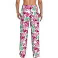 thumbnail image 3 of Uemuo Flamingo Pattern Men's Wide Leg Palazzo Lounge Pants with Pockets Light Weight Loose Comfy Casual Pajama Pants-Small, 3 of 9