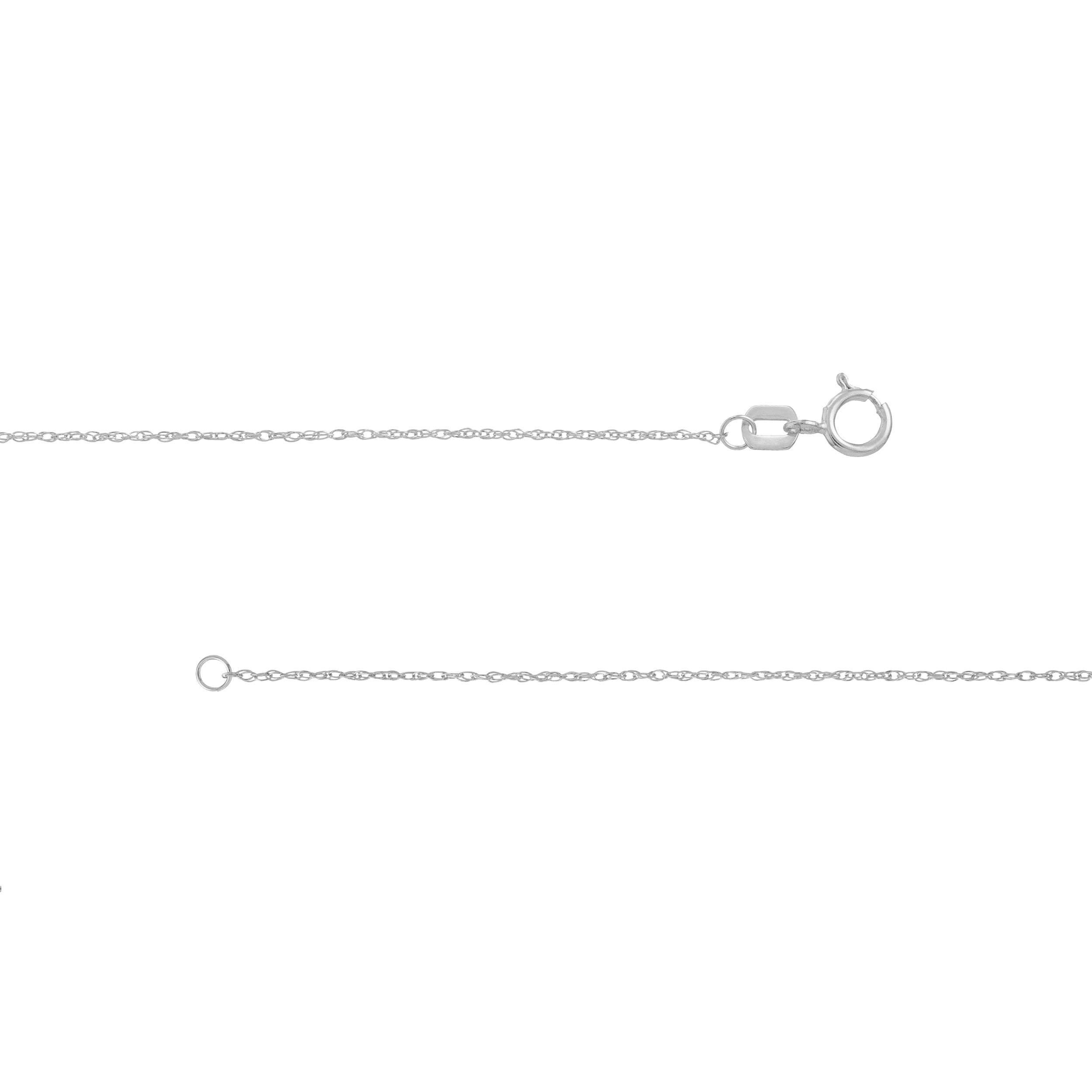 10K White Gold 16" 0.80mm Replacement Rope Chain Necklace w/ 5mm Spring Ring - Women