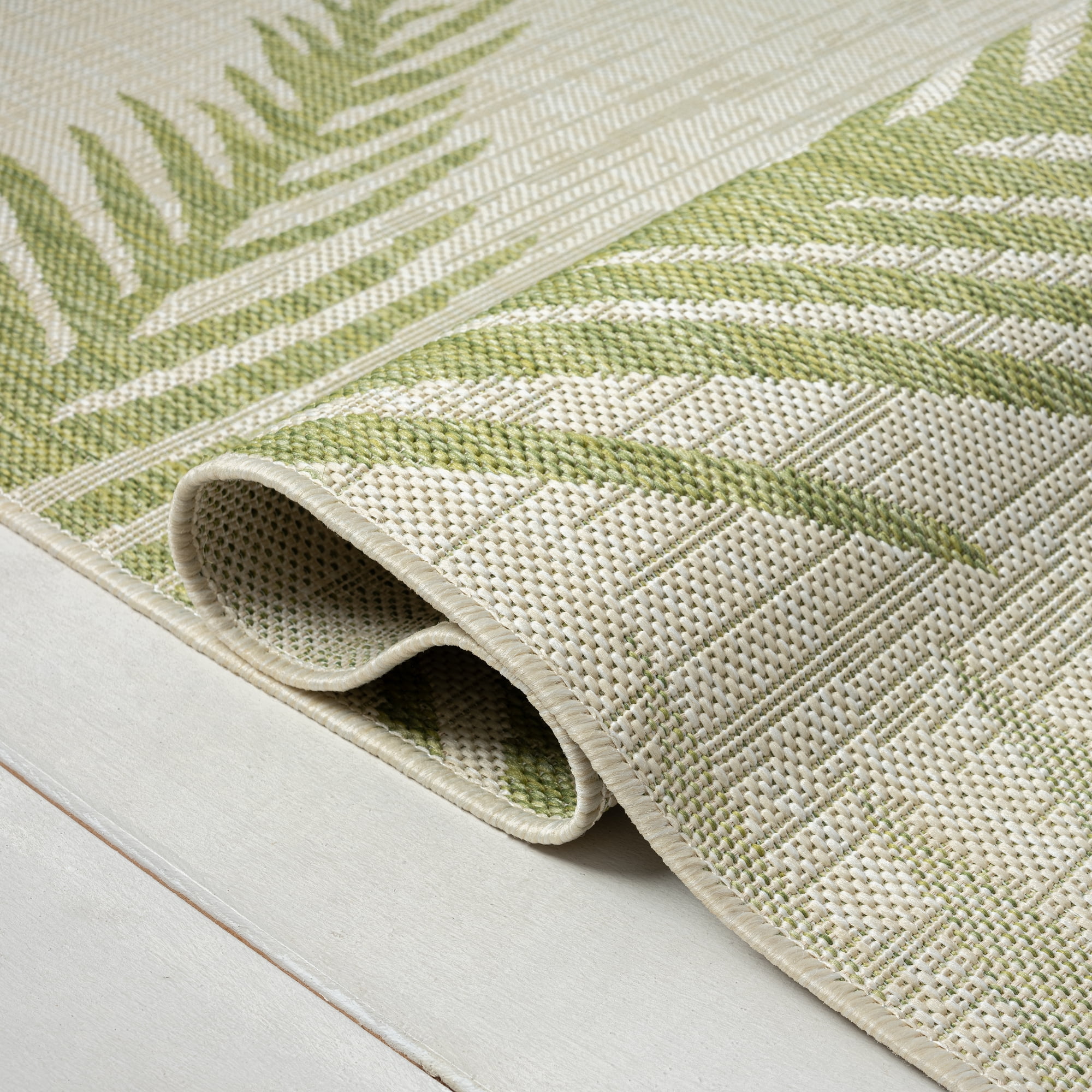 Ox Bay Carmindy 7'9" x 9'5" Green Tropical Palms Indoor/Outdoor Area Rug