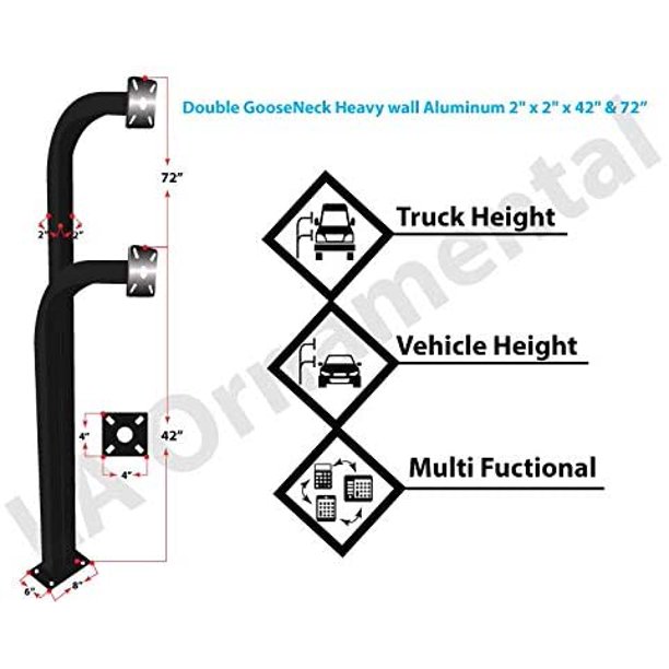 Gooseneck Stand Keypad Pedestal Pad Mount Aluminum Mounting Post Gate