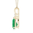 thumbnail image 2 of Angara Necklace - Natural 4.14 ct Emerald Teardrop Pendant Necklace with Diamond in 14K Yellow Gold for Women (Size-12x10mm) | May Birthstone, Birthday, Anniversary, Christmas, Jewelry Gift for Women, 2 of 10
