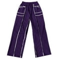 thumbnail image 4 of Arlun Womens Baggy Wide Leg Pants Casual Fall Winter Drawstring Elastic Waisted Trousers Comfortable Soft Fashion Line Design Sports Pants with Pockets Purple2 M, 4 of 4