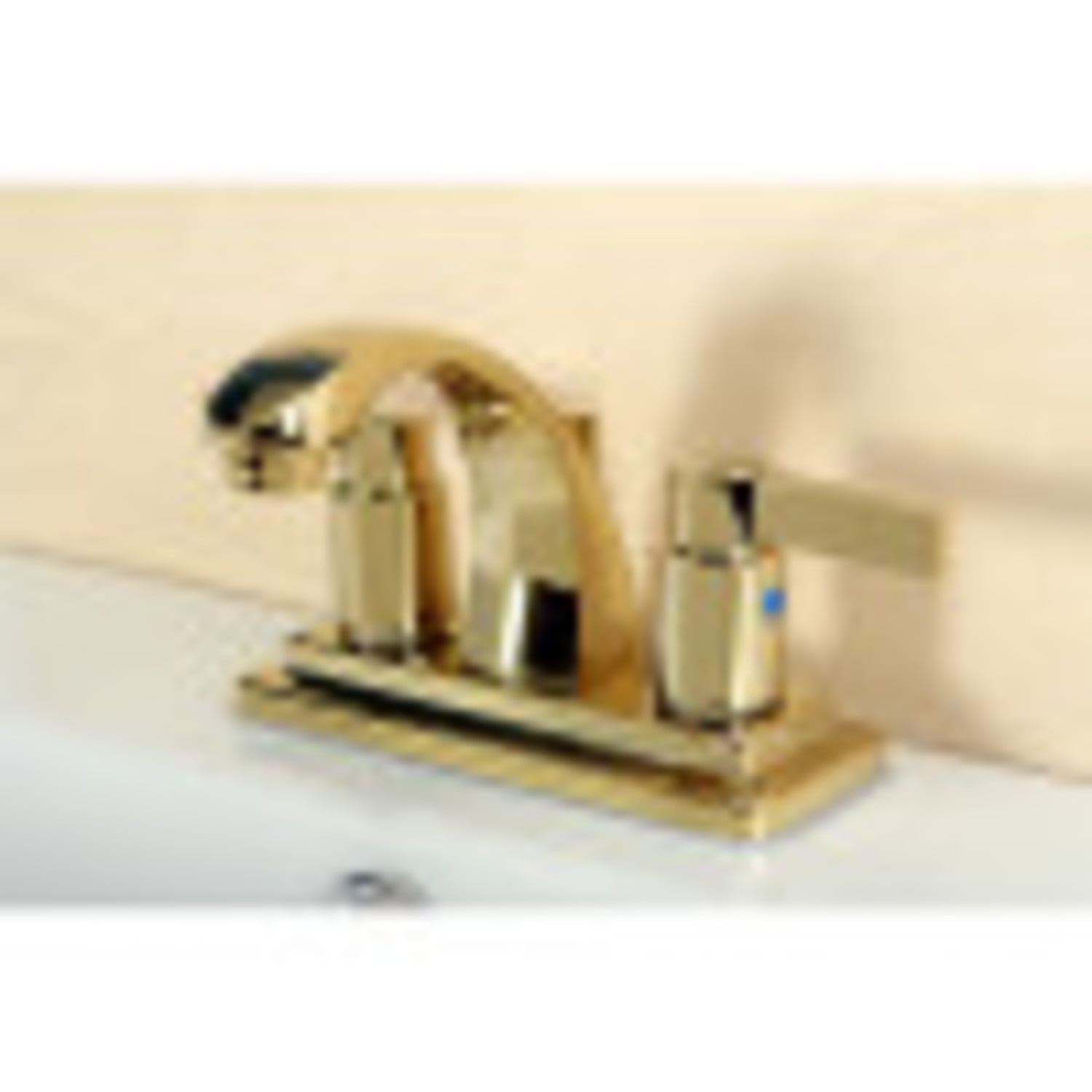 Kingston Brass KB4642NDL NuvoFusion 4 in. Centerset Bathroom Faucet, Polished Brass