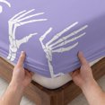 thumbnail image 3 of Full Size Fitted Sheet Set - Halloween 3 Piece Bedding Sets 16" Deep Pocket Fitted Sheet with 2 Pillowcases, Purple Farmhouse Spooky Skeleton Hands Brushed Microfiber Hotel Luxury Bed Sheets, 3 of 9