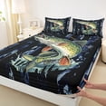 thumbnail image 3 of Feelyou Hunting Pike Fish Twin Sheet Sets, Retro Blue Camouflage Twin Fitted Sheet, Rustic Farmhouse Cabin Flat Sheet, Microfiber Bedroom Decor, 3 Pieces, 3 of 7