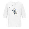thumbnail image 4 of Fiudx Ropa de Mujer Camiseta Estampada a La Moda para Mujer, Blusa de Manga Corta, Tops Informales con Cuello Redondo, 4 of 4