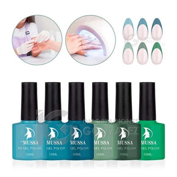 Esmaltes Para Uñas Gama De Gelish Semipermanente Mussa x 6 unidades Uv Frío Mussa 10 ml