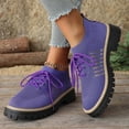 thumbnail image 3 of Rokment Womens Mesh Slip on Socks Oxfords Breathable Fashionable Platform Chunky Lug Sole Mid Heel High Top Fashion Sneakers Walking Dress Shoes F Size 8, 3 of 8