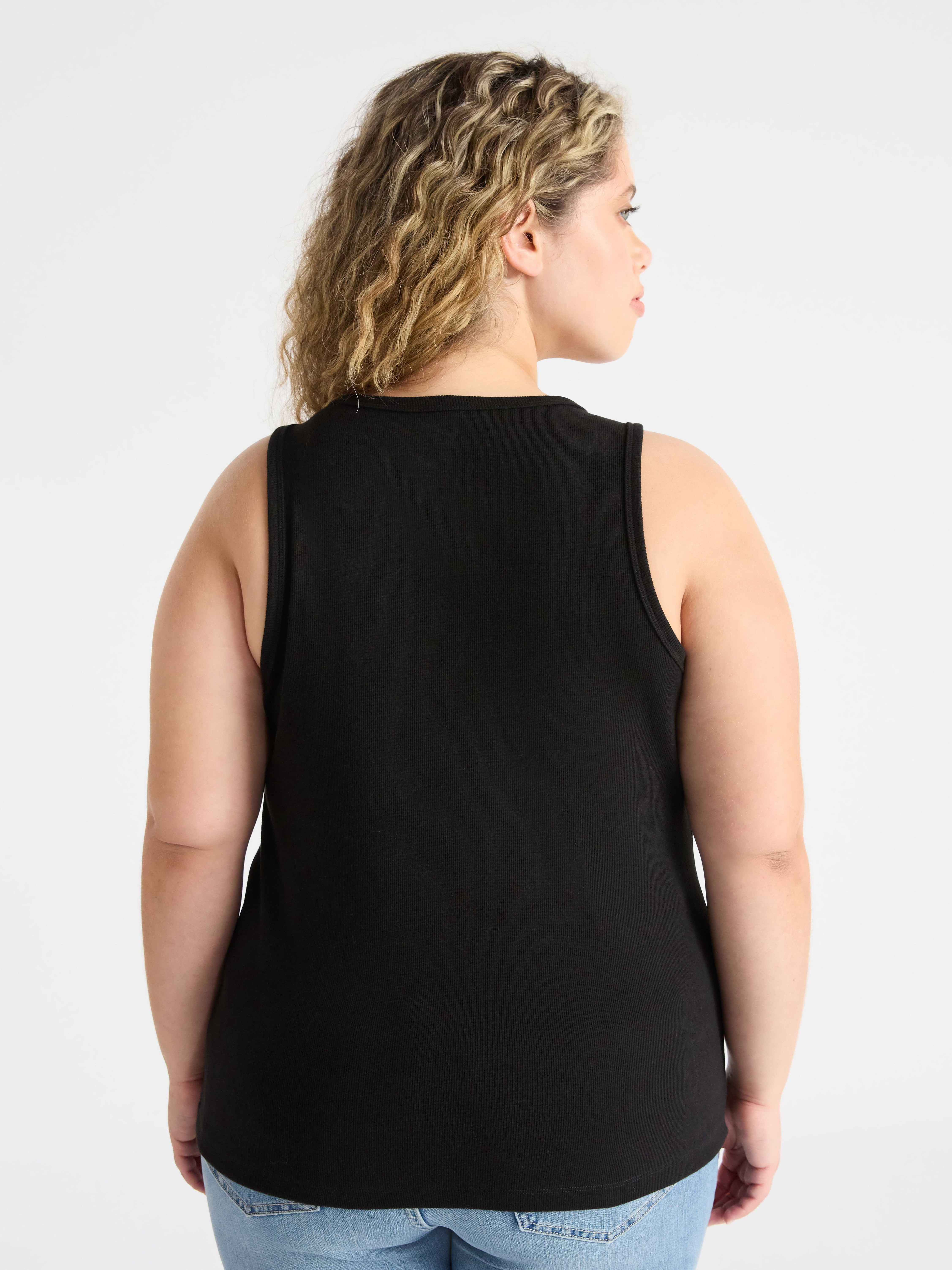 Terra & Sky Women’s Plus Ribbed Tank Top, Sizes 0X-5X