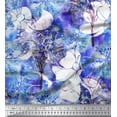 thumbnail image 1 of Soimoi Cotton Duck Fabric Snowflake & Tree Watercolor Printed Craft Fabric by the Yard 42 Inch Wide, 1 of 3