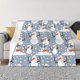thumbnail image 1 of Fotbe Happy Snowmen Snowfall Manta de Franela con Estampado, Manta Ultrasuave para Cama, Sofá, Auto, Hipoalergénica y Antibolitas-50"x40", 1 of 6
