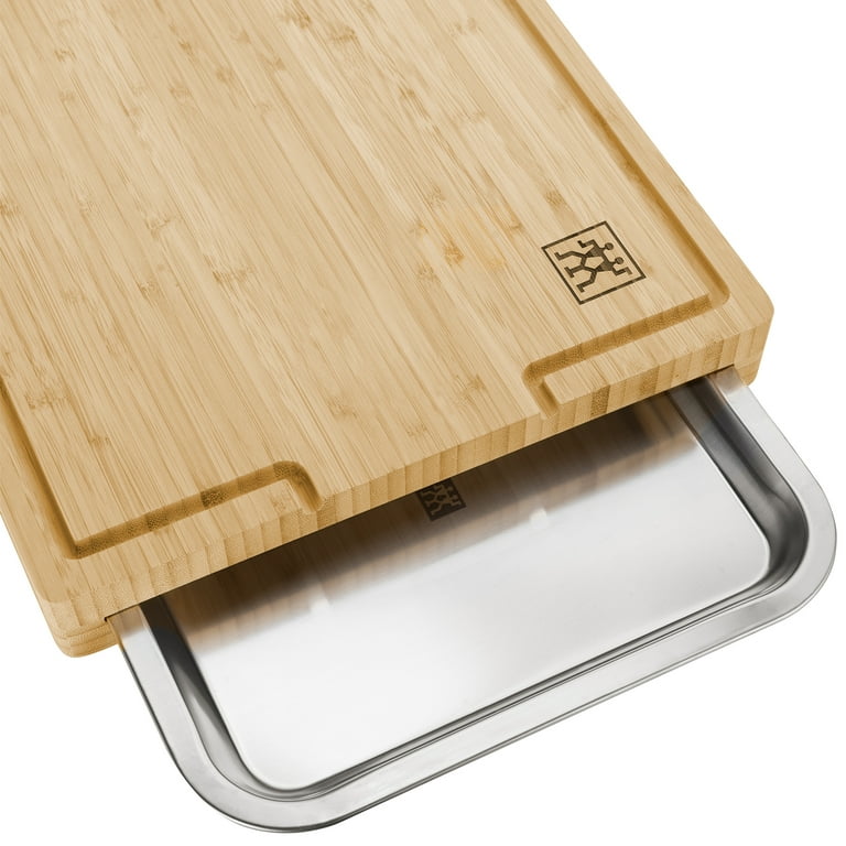 Cook's Essentials Bamboo Wood Cutting Board w/ Scrap Tray 