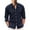 Navy, variant on KDFJPTH Mens Spring And Summer Fashion Casual Solid Color Cotton And Collar Button Long Sleeve Shirt Top