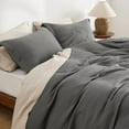 thumbnail image 2 of Luxury Waffle Duvet Cover Queen Size - Textured Duvet Cover Set, Soft, Breathable Bedding Set (90"x90") with 2 Pillow Shams for All Season, Dark Grey, Comforter Not Included, 2 of 9