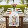 thumbnail image 4 of Table Runners 72 Inches Long Dress Scarves, Bunny Easter Farmhouse Kitchen Table Runner, Coffee Tablerunners, Spring Floral Pastoral Wooden 14x72 Inch, 4 of 9