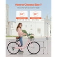 thumbnail image 3 of KFFKFF 26" Cruiser Bike, 7-Speed,Rose-Tinted Beach Riding Bike with Spacious Basket and Back Holder, Reliable & Robust Leisure Bike with Modifiable Seat, 3 of 9