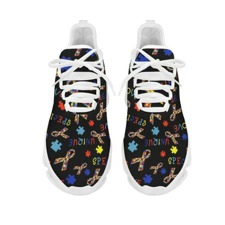 

Autism Design Women Flats Casual Lace Up Sneaker Ladies Comfortable Shoes Brand Sneaker Outdoor Travel Wear-Resistant Footwear