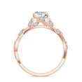 thumbnail image 3 of Vine Art Leaf Style Moissanite Ring Oval Shaped Diamond Engagement Ring in Sterling Silver/ Rose Gold Plated Engraved Promise Wedding Band Ring April Birthstone Jewelry, Ring Size 7, 3 of 8