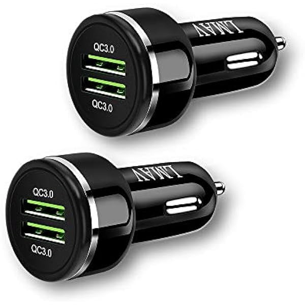 HAYAN USB Car Charger Adapter, 4-Port QC 3.0 Car Charger Fast Charging for All Smartphone and Other USB Devices.