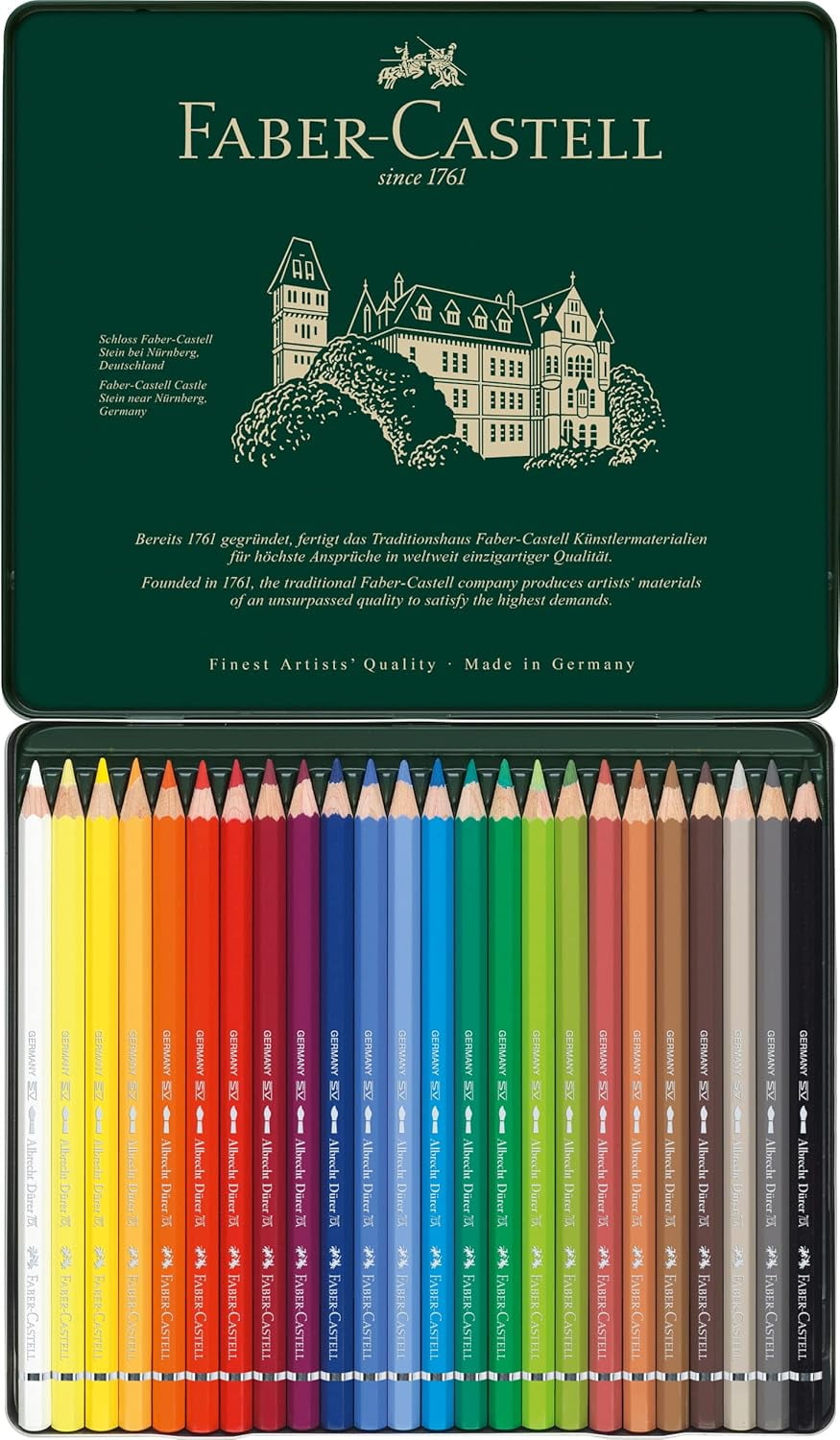 Faber-Castell Albrecht Durer Watercolor Pencil Set - Set of 24, Assorted Colors