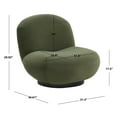 thumbnail image 3 of SAFAVIEH Couture Stevie Modern Velvet Solid Accent Chair, Olive Green/Black, 3 of 8
