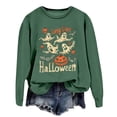 thumbnail image 5 of IDOCLOTHES Halloween Sweatshirt Women Long Live Pumpkin Spooky Ghost Fall Outfits 2026 Trendy Graphic Going Out Tops Womens Fashion Clothing Green, XXL, 5 of 5