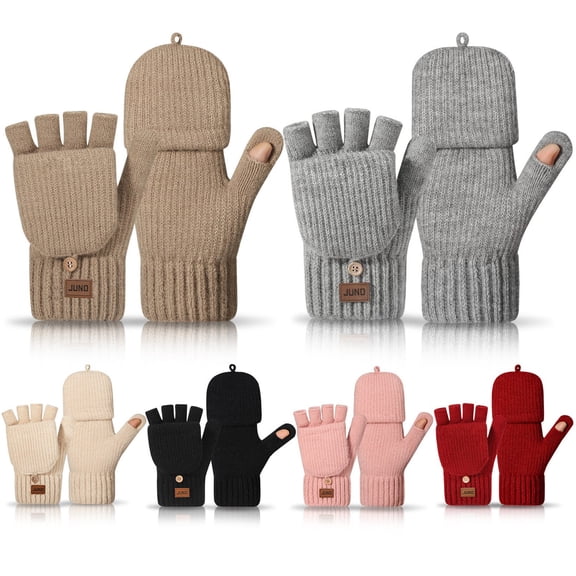 Msgweeeg Women Gloves Winter Gloves for Men Women's Winter Knitted Double-layer Velvet Thick Warm Gloves for Cold Weather and Insulation