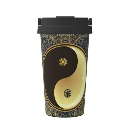 

Junzan Yin And Yang Mandala for Stainless Steel Vacuum Insulated Tumbler - Reusable Insulated Cold Brew Iced Coffee Cup Thermos -Gifts for Women Men Him Her