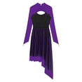 thumbnail image 6 of Alvivi Womens Lyrical Dance Asymmetrical Dress Modern Contemporary Latin Dance Costume Purple L, 6 of 7