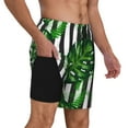 thumbnail image 3 of Haiem Palm Greenery Mens Swim Trunks with Compression Liner 2 in 1 Swimming Shorts Stretch Swimwear Quick Dry,Board Shorts-X-Large, 3 of 9