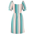 thumbnail image 6 of Blue Coral Stripe Sleeveless Dress dresses for prom cute dress Women's summer long dress, 6 of 7