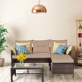 thumbnail image 4 of Patiojoy 3PC Outdoor Furniture Set Rattan Wicker Sofa Table Deck Garden Patio, 4 of 7