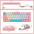 thumbnail image 5 of LexonElec T60PRO 60% Mechanical Keyboard and Mouse Combo+Coiled USB C Cable, Compact RGB LED Backlit Keyboard, Clicky Blue Switch, 6400 DPI Programmable RGB Mouse for PC Mac PS4 Gamer(Pink&White), 5 of 9