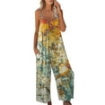 thumbnail image 1 of Fashnice Combinaison Longue pour Femmes Col Rond Combinaison Ample de Voyage une Pièce Orange L, 1 of 3