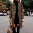 thumbnail image 6 of Women's Long Sleeve Lapel Button Down Casual Trench Coat Outwear Brown S, 6 of 7
