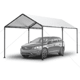 thumbnail image 3 of Gaildon Carport 10 x 20Ft Upgraded Heavy Duty Carport with Steel Wire Rope Portable Garage for Truck Boat Car Canopy with All-Season Tarp (White), 3 of 8