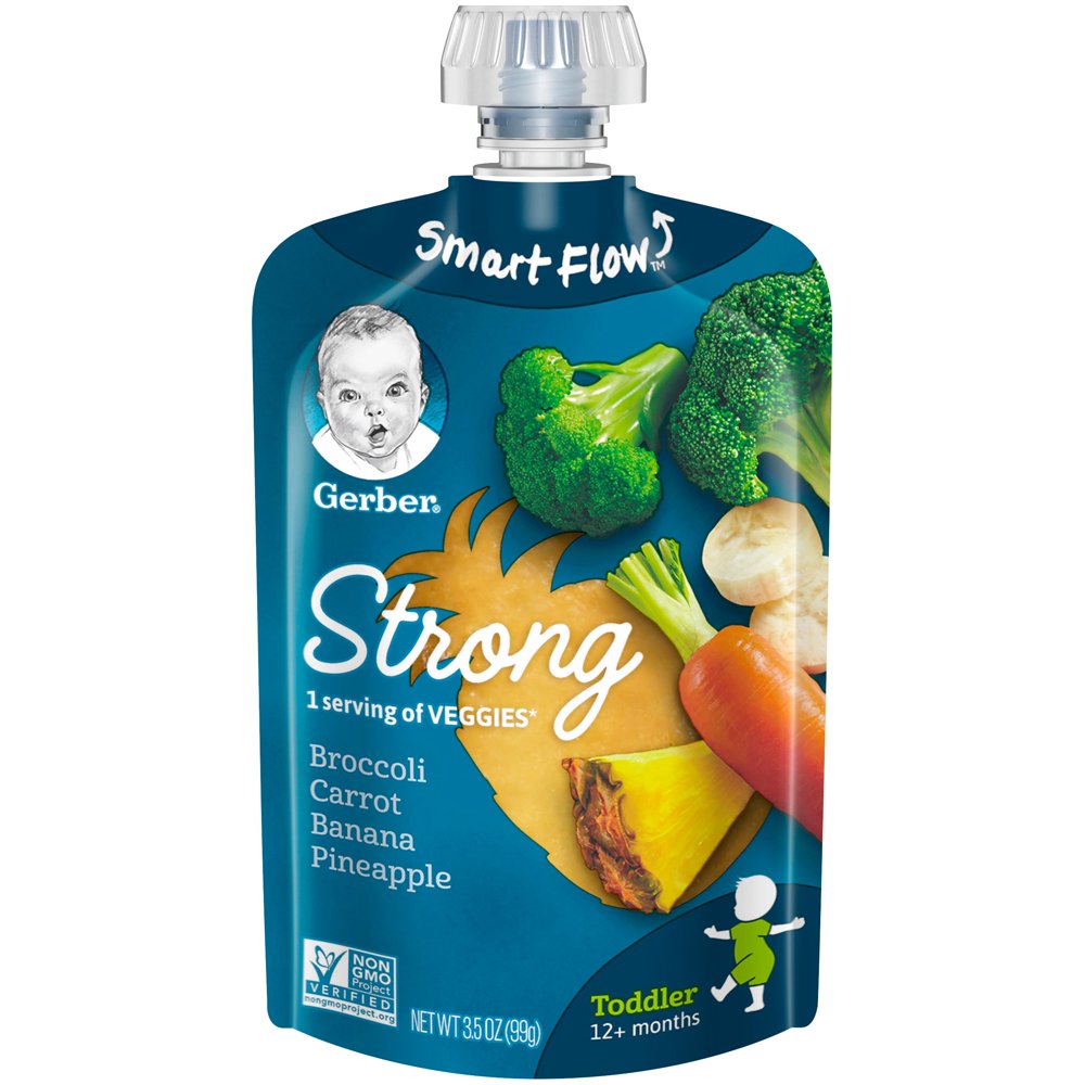 (Pack of 12) Gerber Strong Toddler Baby Food Broccoli Carrot Banana