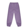 thumbnail image 4 of Children's Sweatpants Casual Elastic Waist Drawstring Solid Color Tapered Pants Boys and Girls Comfortable Sports Trousers Purple 11 Years, 4 of 5