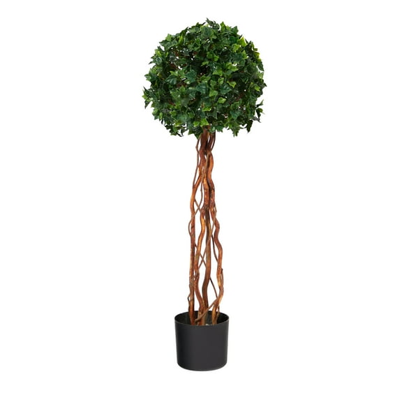Nearly Natural 3.5' Plastic English Ivy Artificial Topiary, Green