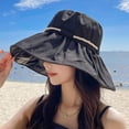 thumbnail image 6 of CoCopeanut Topi Bucket Wanita Modis Topi Warna Solid Musim Panas Topi Bucket Kasual Lipat Sederhana Jepang Hadiah Topi Bucket Tabir Surya Vinil, 6 of 6