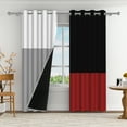 thumbnail image 2 of Aofoto 2 Panels Grey White Red Blackout Curtains, Thermal Insulated Soundproof Grommet Window Drapes for Bedroom Living Room, 42" W x 63" L, 2 of 6