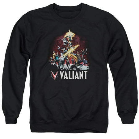 VALIANT/FIRE IT UP-ADULT CREWNECK SWEATSHIRT-BLACK-XL