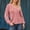 Pink, variant on Fznquz Women Blouses V Neck Long Sleeve Black Plain Shirt Fall Button Winter T Shirts for Women