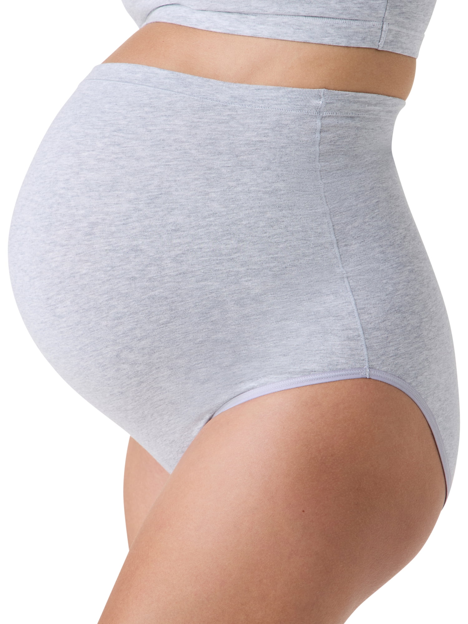 Ingrid & Isabel For Every Belly Women's Maternity Cotton Jersey High Waisted Brief Panties, 3-Pack, Sizes XS-4XL