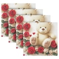 thumbnail image 5 of Satin Native Fab Cotton Dinner Napkin Romantic Bears Reusable, 5 of 8