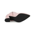 thumbnail image 5 of BLISSFUL STEP Women's Pointy Toe Side Zip Block Heels Ankle Boots Dust Pink 9, 5 of 7